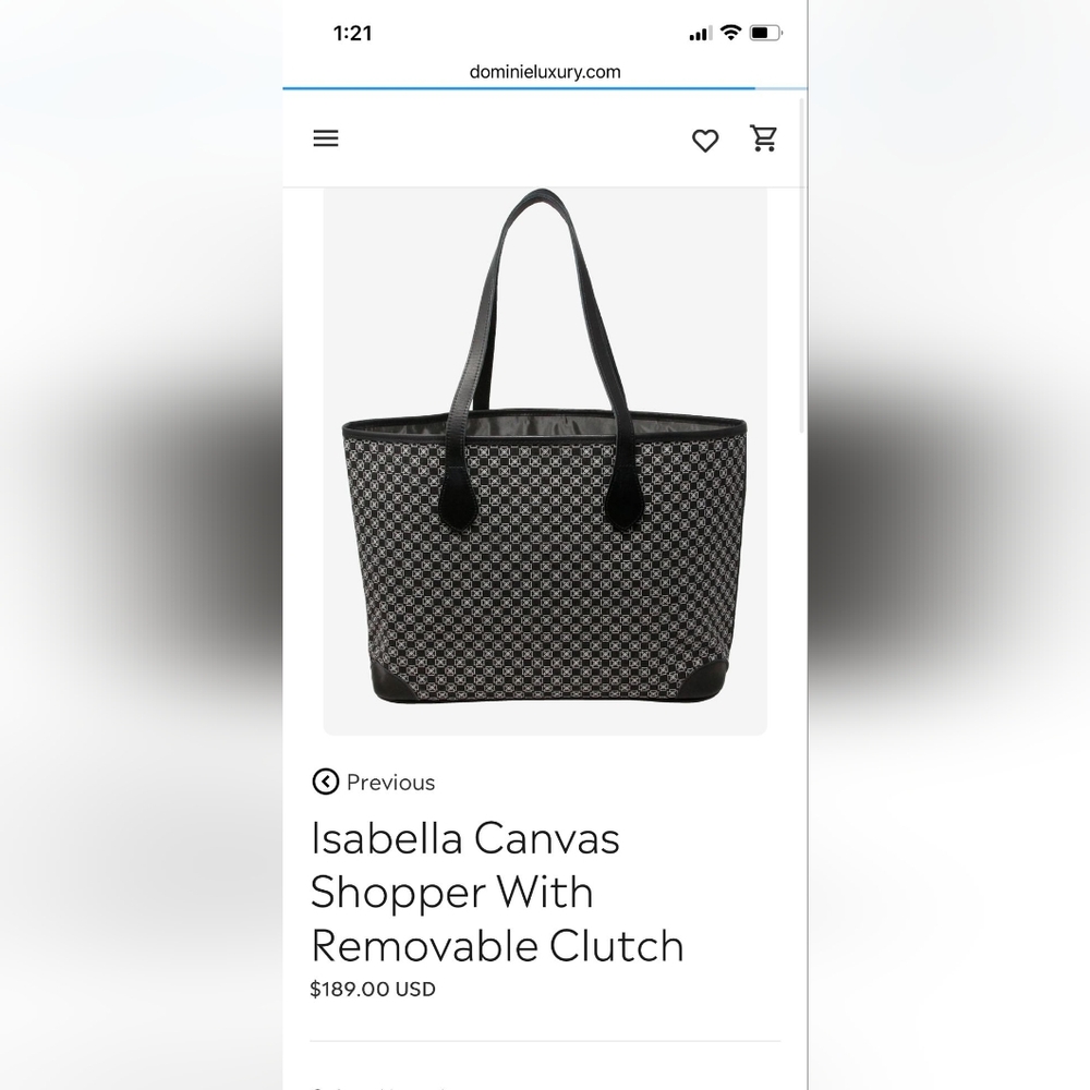 Dominie The Isabella OG  Black and White Canvas Tote